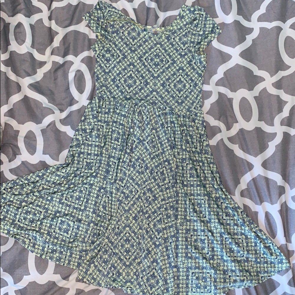 Yellow & blue dress